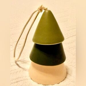 Ceramic Christmas tree bell ornament - world market - new w/tags - 1 small flaw